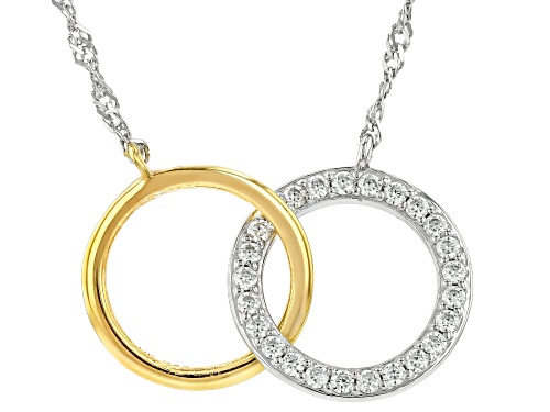 MOISSANITE FIRE® 0.50CTW DEW ROUND PLATINEVE® AND 14K YELLOW GOLD OVER SILVER NECKLACE - Size 18