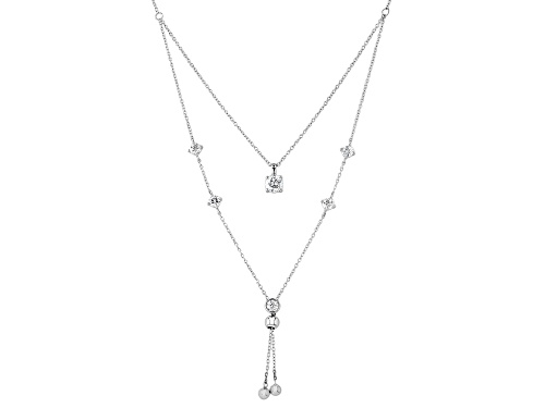 MOISSANITE FIRE® 1.95CTW DEW ROUND BRILLIANT PLATINEVE® NECKLACE - Size 20