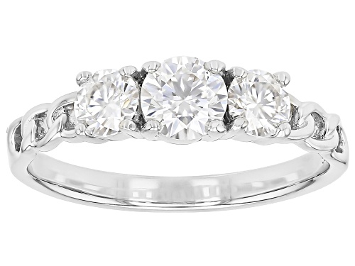 MOISSANITE FIRE® 0.96CTW DEW ROUND BRILLIANT PLATNEVE® RING - Size 8