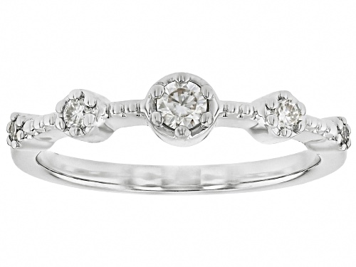 MOISSANITE FIRE® 0.20CTW DEW ROUND BRILLIANT PLATINEVE® RING - Size 7