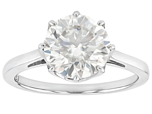 MOISSANITE FIRE® 2.70CT DEW ROUND BRILLIANT PLATINEVE® TWO TONE RING - Size 7