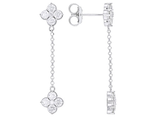 MOISSANITE FIRE® 1.52CTW DEW ROUND BRILLIANT PLATINEVE® EARRINGS