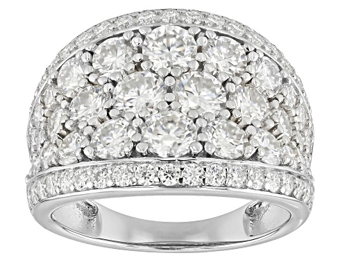 Moissanite Fire® 3.66ctw DEW Round Brilliant Platineve® Ring - Size 6