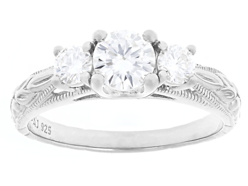 MOISSANITE FIRE® 0.92CTW DEW ROUND PLATINEVE® RING - Size 8