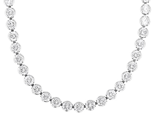 MOISSANITE FIRE® 12.00CTW DEW ROUND BRILLIANT PLATINEVE® TENNIS NECKLACE - Size 18