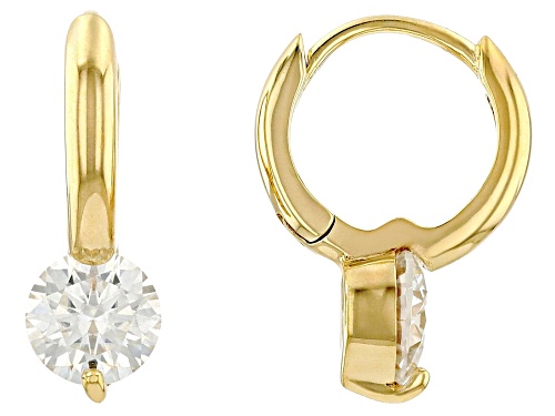 MOISSANITE FIRE® 2.00CTW DEW ROUND BRILLIANT 14K YELLOW GOLD OVER SILVER EARRINGS