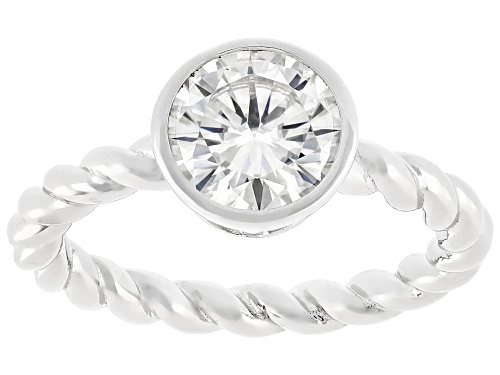 MOISSANITE FIRE® 1.90CT DEW ROUND BRILLIANT PLATINEVE® RING - Size 8
