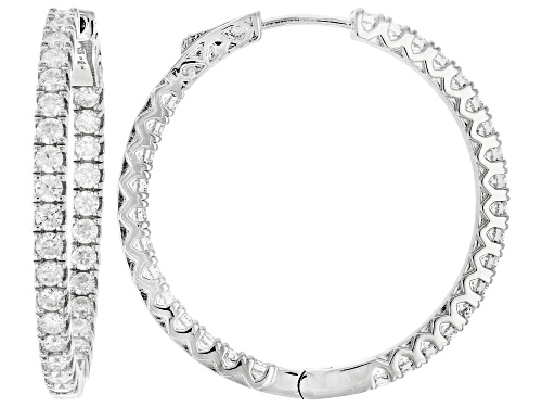 MOISSANITE FIRE® 3.60CTW DEW ROUND  PLATINEVE® HOOP EARRINGS