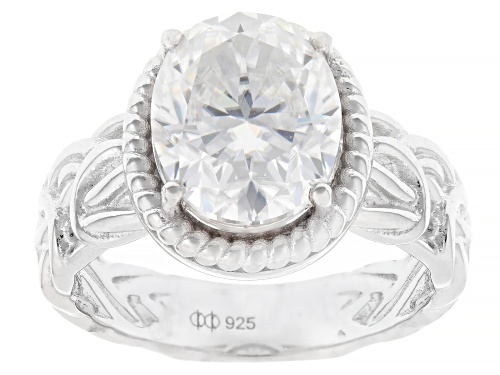MOISSANITE FIRE® 4.20CT DEW OVAL PLATINEVE® RING - Size 7