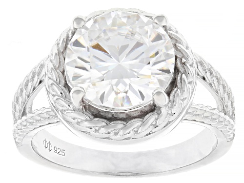 MOISSANITE FIRE® 3.60CT DEW ROUND PLATINEVE® RING - Size 9