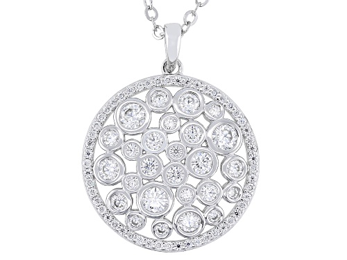 MOISSANITE FIRE® 1.54CTW DEW ROUND BRILLIANT PLATINEVE® PENDANT AND CHAIN