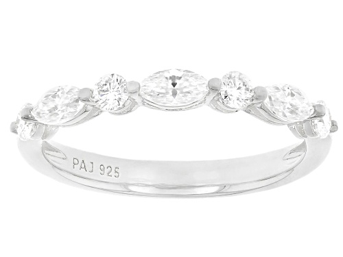 MOISSANITE FIRE® 0.66CTW DEW MARQUISE AND ROUND PLATINEVE® BAND RING - Size 8