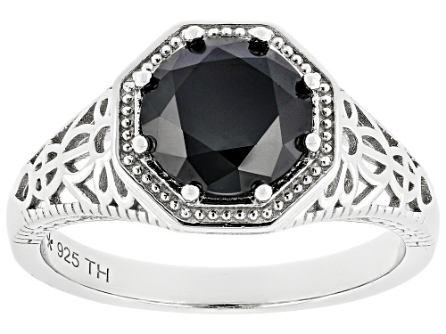 MOISSANITE FIRE® BLACK MOISSANITE 1.90CT DEW PLATINEVE® RING - Size 6