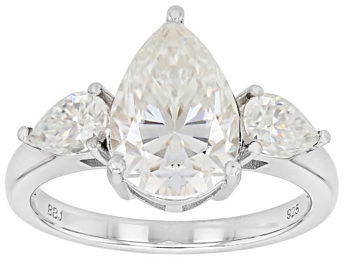 MOISSANITE FIRE® 4.43CTW DEW PEAR PLATINEVE® RING - Size 8