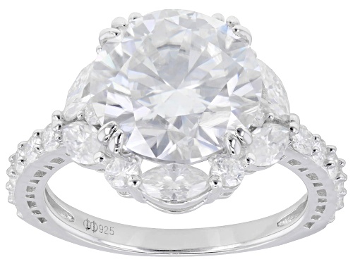 MOISSANITE FIRE® 6.21CTW DEW ROUND AND  MARQUISE PLATINEVE® RING - Size 8