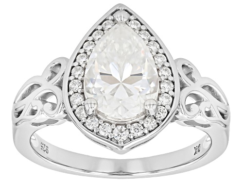 MOISSANITE FIRE® 2.34CTW DEW PEAR AND ROUND PLATINEVE® RING - Size 6