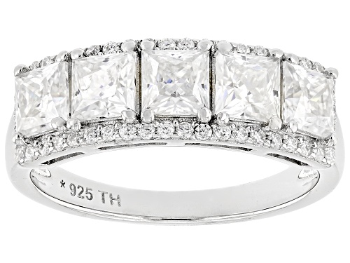 MOISSANITE FIRE® 2.31CTW DEW PRINCESS CUT AND ROUND PLATINEVE® RING - Size 7