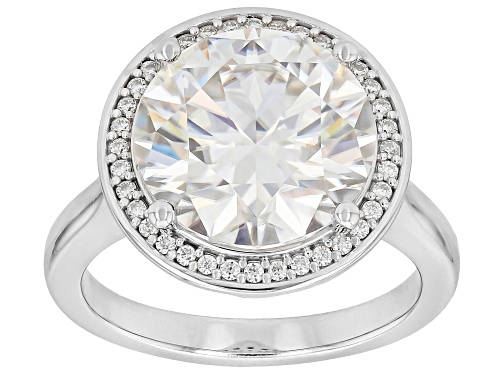 MOISSANITE FIRE® 6.49CTW DEW ROUND PLATINEVE® RING - Size 6
