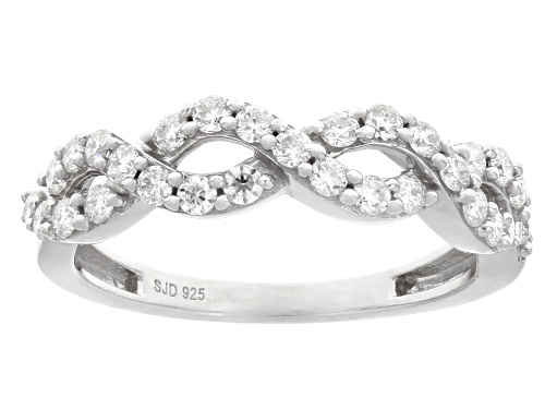 MOISSANITE FIRE® 0.58CTW DEW ROUND BRILLIANT PLATINEVE® RING - Size 8