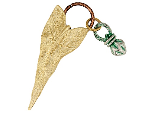 Vintaj Leaf Focal in Antiqued Gold Tone Designed by Jess Lincoln