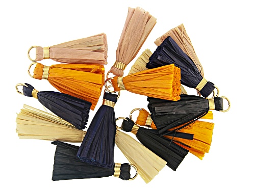 Photo of Akola Raffia Tassels in Assorted Neutral Colors Set of 15