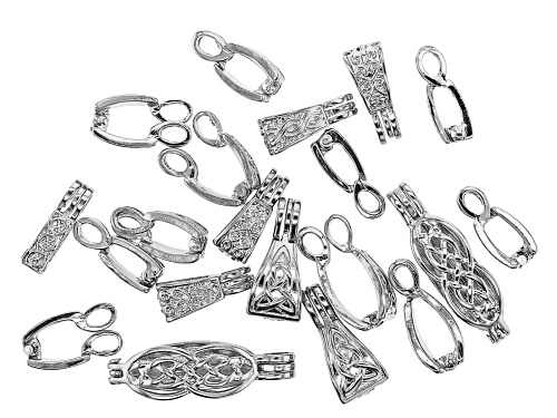 Photo of Enhancer Bail Kit in 5 Designs in Silver Tone 20 Pieces Total