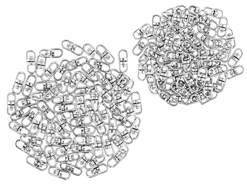 Swivel Connectors in 2 Sizes in Silver Tone Appx 150 Pieces Total