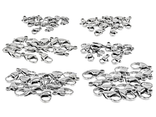 Photo of Stainless Steel Lobster Style Clasps in 6 Sizes Appx 90 Pieces Total