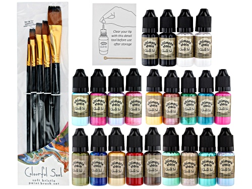 Master Stain Set of 22 Colors and 5 Piece Brush Set