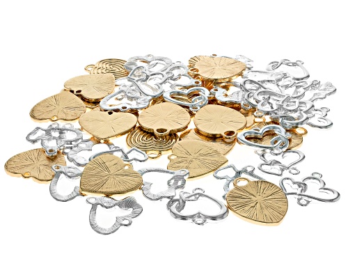 Heart Focal Kit Includes 4 Assorted Heart Designs in Gold and Silver Tone
