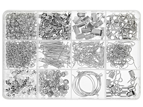 Silver Tone Findings Assortment Kit of 780