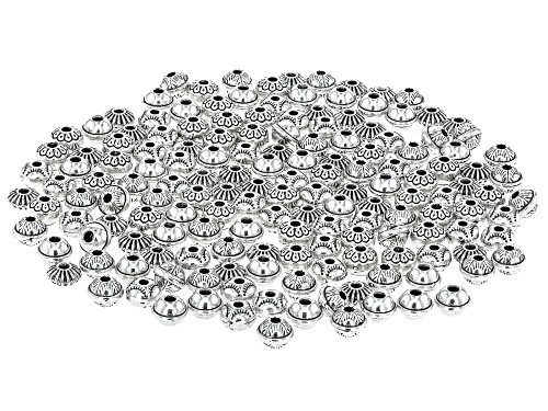 Antique Silver Tone 6mm Spacer Bead Set of 160