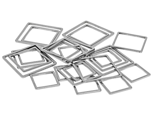 Stainless Steel Square Links in Assorted Sizes Set of 24