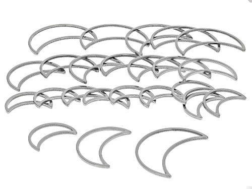Stainless Steel Moon Links in Assorted Sizes Set of 24