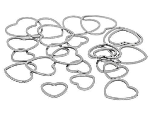 Stainless Steel Heart Links in Assorted Sizes Set of 24