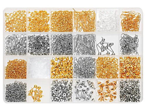 Silver & Gold Tone Earring Finding Assortment Set of 1770