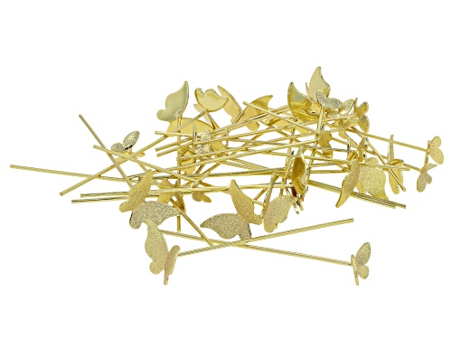 Gold Tone 47mm & 48mm Butterfly Headpin Set of 30