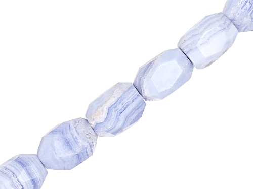 Blue Lace Agate 13x18mm Faceted Nugget Bead Strand Approximately 15-16" in Length