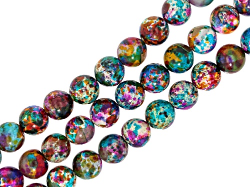 Multicolor Agate 10mm Bead Strand Set of 3