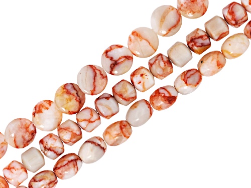 Pink Web Marble Bead Strand Set of 3
