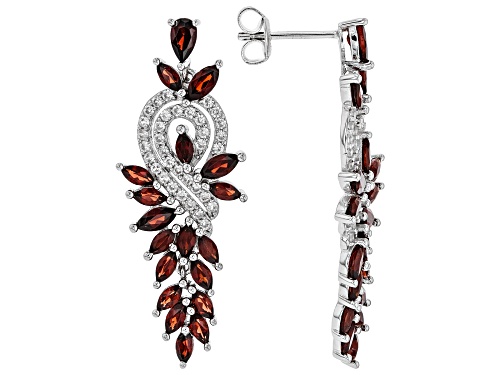 3.95ctw marquise Vermelho Garnet™ with .71ctw white zircon rhodium over sterling silver earrings