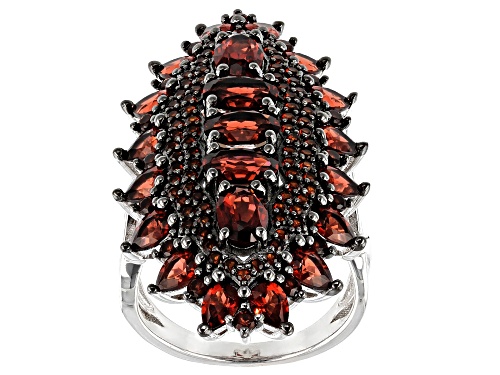 Photo of 7.81CTW MIXED SHAPES VERMELHO GARNET(TM) RHODIUM OVER STERLING SILVER RING - Size 7