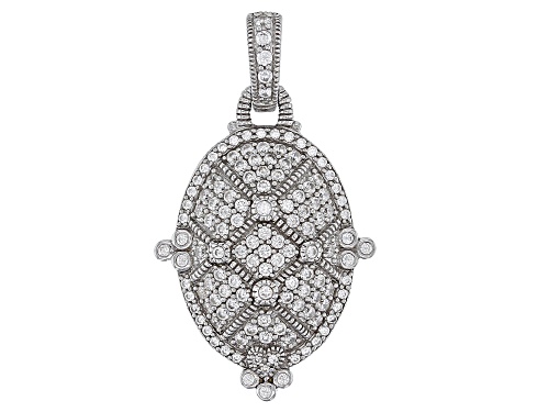 Photo of Judith Ripka 3.62ctw Bella Luce® Diamond Simulant Rhodium Over Silver Pave Arielle Enhancer