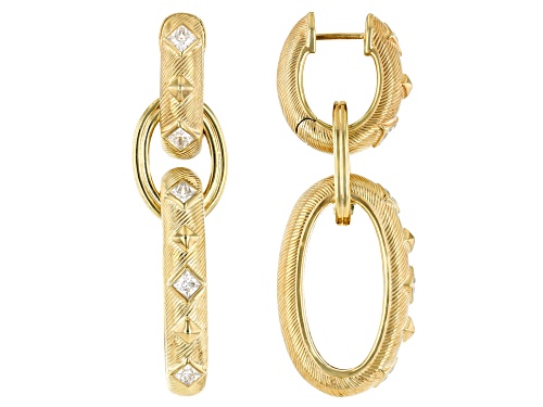 Judith Ripka 1.35ctw Bella Luce® 14k Gold Clad Cairo Chain Link Earrings