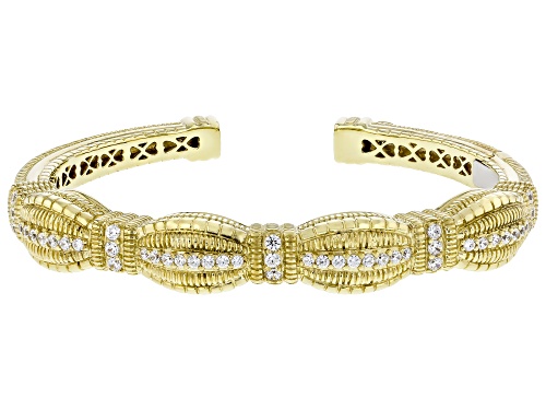 Judith Ripka 1.60ctw Bella Luce® Diamond Simulant 14k Gold Clad Loopty Loo Swag Cuff Bracelet - Size 6.25
