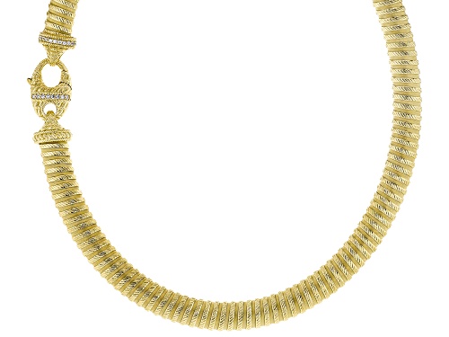 Judith Ripka 0.58ctw Bella Luce® Diamond Simulant 14k Gold Clad Verona Tubogas Necklace - Size 20