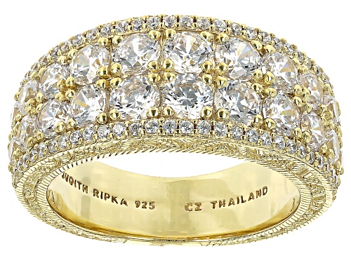 Judith Ripka 4.65ctw Bella Luce® 14k Gold Clad Toujours Double Row Band Ring - Size 9