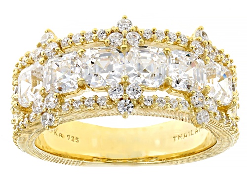 Judith Ripka 3.00ctw Asscher Cut & 1.22ctw Round Bella Luce® 14k Gold Clad Toujours Ring - Size 10