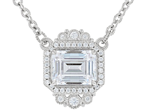 Judith Ripka 4.32ctw Bella Luce® Rhodium Over Sterling Silver Haute Octagon Pendant Necklace - Size 16