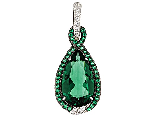 Judith Ripka 6.54ctw Lab Created Green Quartz & Bella Luce® Rhodium Over Silver Portofino Enhancer